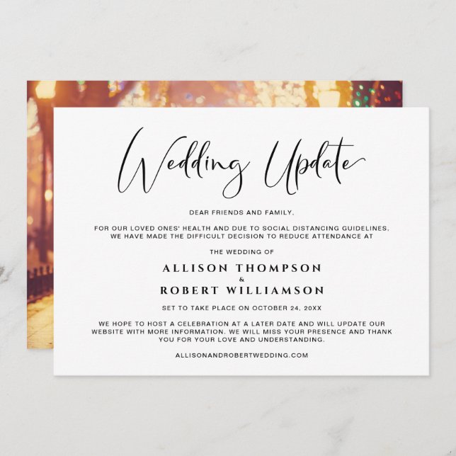 Anúncio Atualização do Casamento Menor Mudança de Planos F (Frente/Verso)