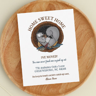 Anúncio Autumn Cozy Squirrel Mudando Novo Endereço