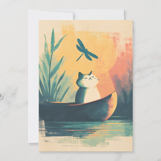Anúncio Aventura de Gato Rustic Lake Vintage (Frente)