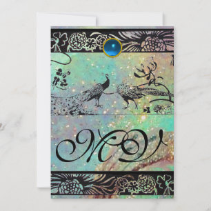 Anúncio AVES DE AMOR DE CASAMENTO MONOGRAMA - azul preto -