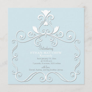 Anúncio azul do nascimento dos direitos pequenos