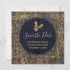 Anúncio Azul e Dourado Salvar o Evento de Feriado Comercia