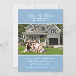 Anúncio Azul Elegante Nossa Nova Fotografia Doméstica Move