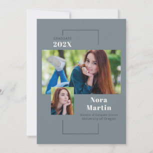 Anúncio Azul empoeirado com Formandos de fotos múltiplas