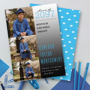Anúncio Azul Escuro Para Citação 3 Foto Moderno Graduação