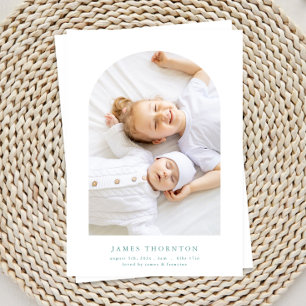 Anúncio azul verde personalizado duas fotos bebê