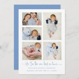 Anúncio Baby Boy 5 Photo Collage Blue New Kid Script Birt