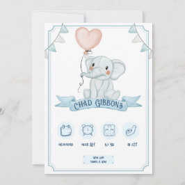 Anúncio Baby Boy Birth Announcement