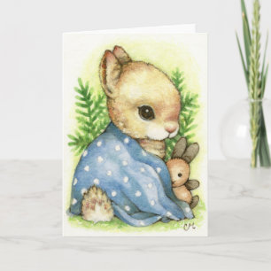 Anúncio Baby Boy Bunny - Cute Rabbit Announcement Card