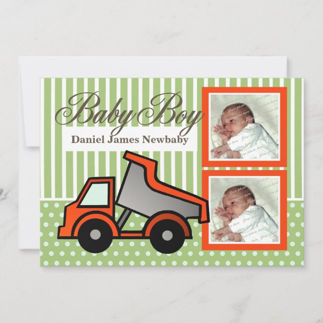 Anúncio Baby Boy Dump Truck Foto (Frente)