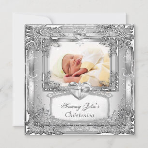 Anúncio Baby Boy ou Girl Silver Christening Baptism Cross