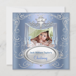 Anúncio Baby Christening Boy Blue Silver Cross