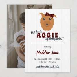 Anúncio Baby Girl Dog Maroon Baby