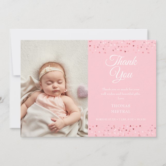 Anúncio Baby Girl Script Obrigado A Amar Corações Foto Nas (Frente)