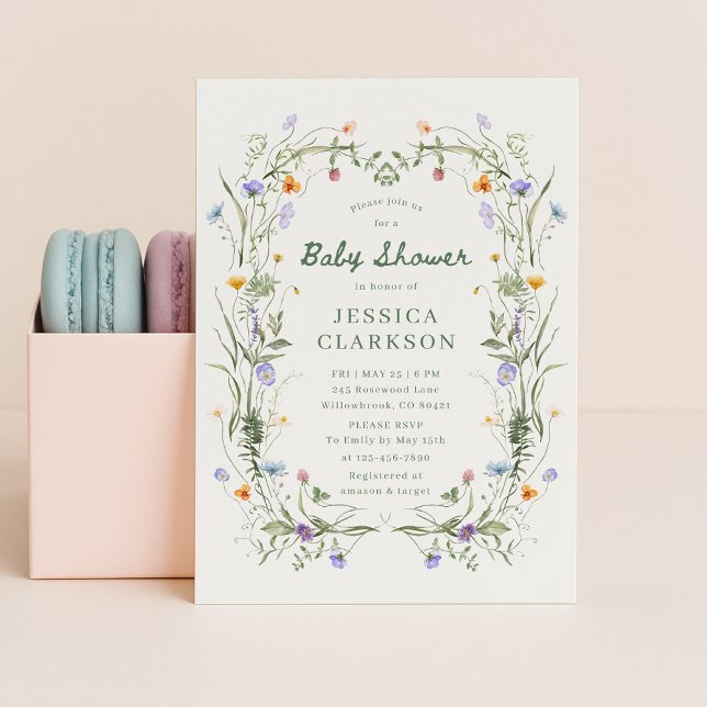 Anúncio Baby in Bloom Wildflower Baby Shower Invitation (Criador carregado)