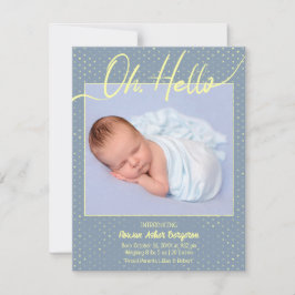 Anúncio Baby Oh, Hello Flat Announcement Card