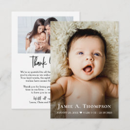 Anúncio Baby Photo Heart Modern Birth announcement small