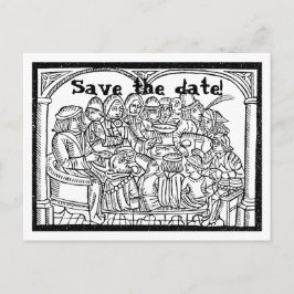 Anúncio Banquete - cartão postal personalizável de data de