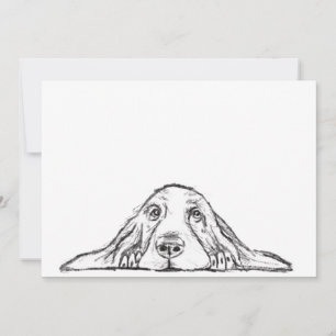 Anúncio basset hound preto branco simples olhos de cachorr