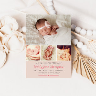 Anúncio Bastante Doce Blush Baby Girl Foto Collage Birth