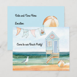 Anúncio Beach Hut Seagull e Beach Ball Party