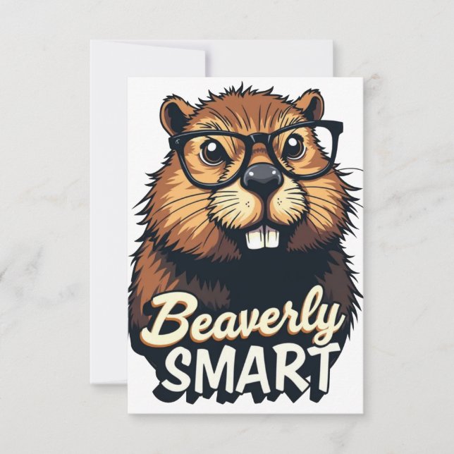 Anúncio Beaverly Smart - Castor Engraçado com Gráfico de Ó (Frente)