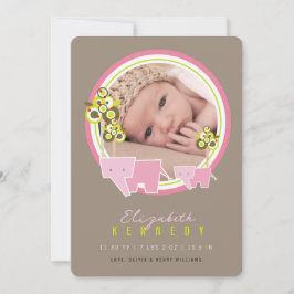 Anúncio Bebê-Bebê da Família Elefantes Rosa Bonita Foto Na