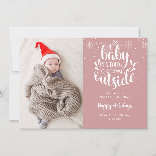 Anúncio Bebê Está Frio Lá Fora Menina Aniversário Natal (Frente)