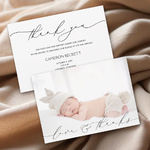 Anúncio Bebê Foto Obrigado Mensagem Nascimento