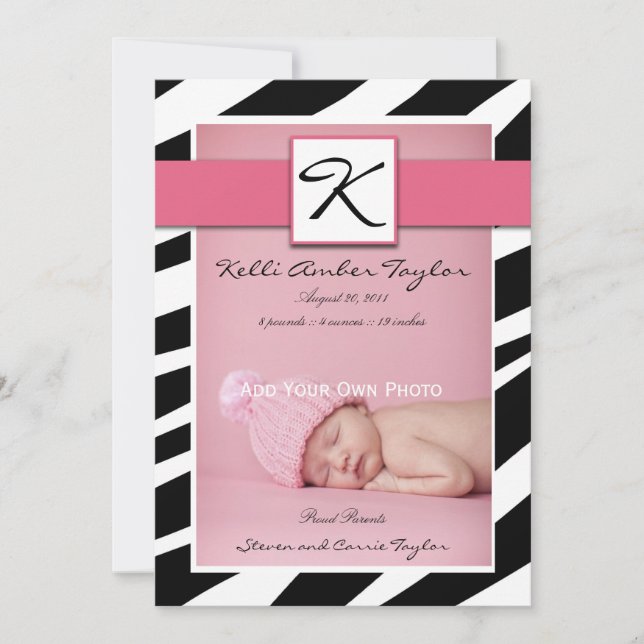 Anúncio Bebê rosa Anunciando Padrão de Zebra (Frente)