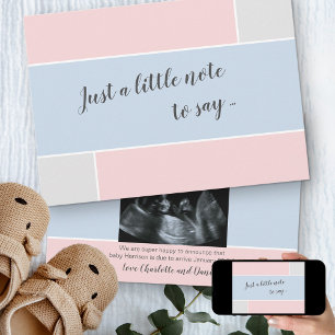 Anúncio Bebê rosa e azul Sonograma personalizado Gravidez