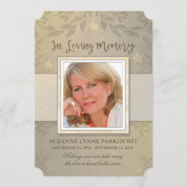 Anúncio Beige Floral Photo Memorial Simpatia Obrigado