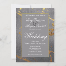 Anúncio Bela Mármore Cinza E Dourado Casamento