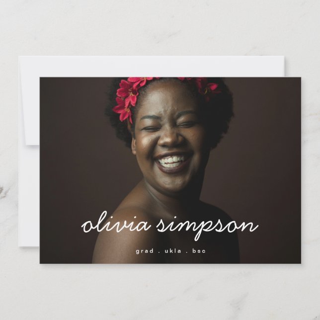 Anúncio Belo Script Modern Formando Formando Duas Foto (Frente)