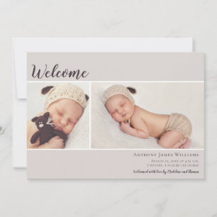 Anúncio Bem-vindo a duas fotos Ecru Baby