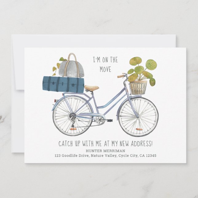 Anúncio Bicicleta e Bagagem Estou em Movimento Piada de Mu (Frente)