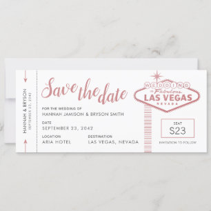 Anúncio Bilhete de Avião de Casamento em Las Vegas Salve o