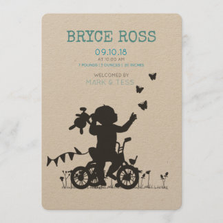 Anúncio BIRTH ANNOUNCEMENTS Boy with bike
