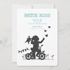 Anúncio BIRTH ANNOUNCEMENTS Boy with bike