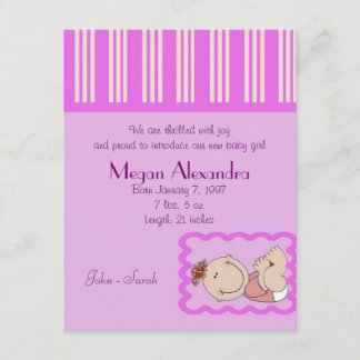 Anúncio Birth Announement Baby Girl