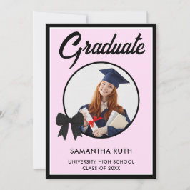 Anúncio Black Gingham Bow Photo Graduation