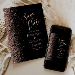 Anúncio Black Rose Gold Save the Date