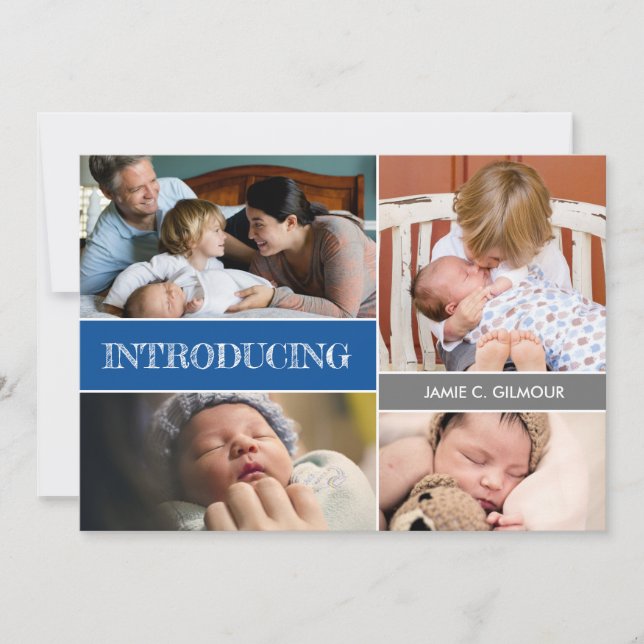 Anúncio Blue Apresentando segundo, bebê garoto Fotografia  (Frente)