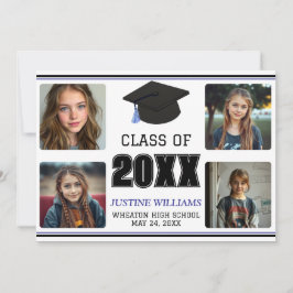 Anúncio Blue Graduation  Announcement