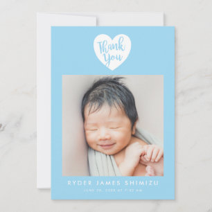 Anúncio Blue Heart Baby Boy Obrigado Birth