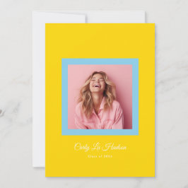 Anúncio Blue Yellow Bold Minimal High School Photo Grad