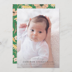 Anúncio Blush and Green Boho Floral Baby Photo Birn