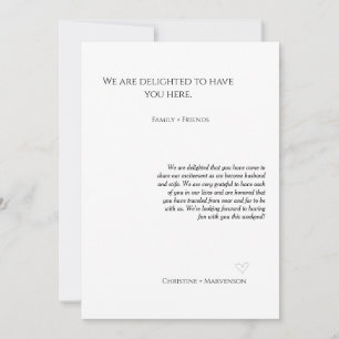 Anúncio Boas-vindas ao casamento com script casual e fim d