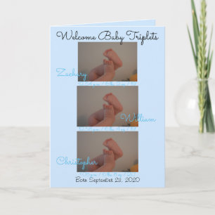 Anúncio Boas-vindas Triplets Boys Inserir FOTOS