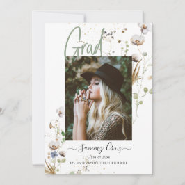 Anúncio Boho Aquarela Flores Silvestres  Graduação 